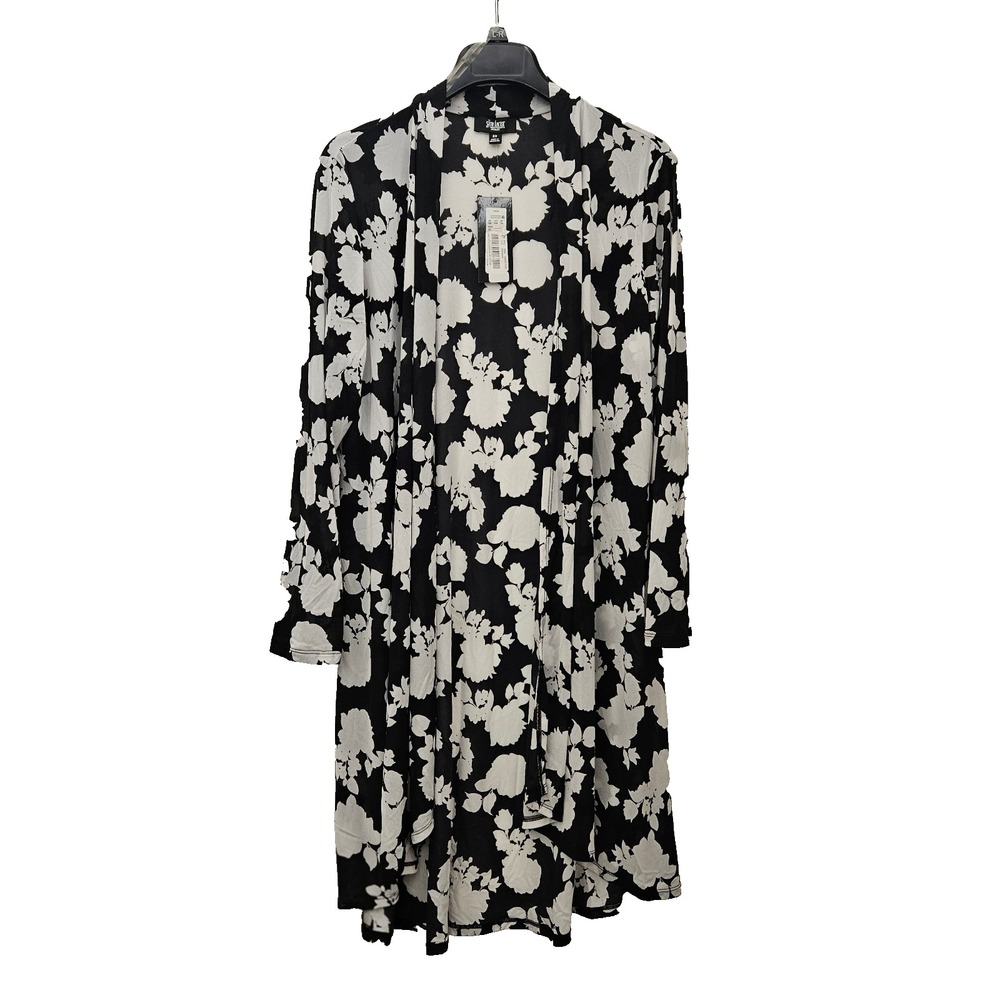 Slim Factor Investments Duster Cardigan Topper Womens 2X Floral Thin Lightweight